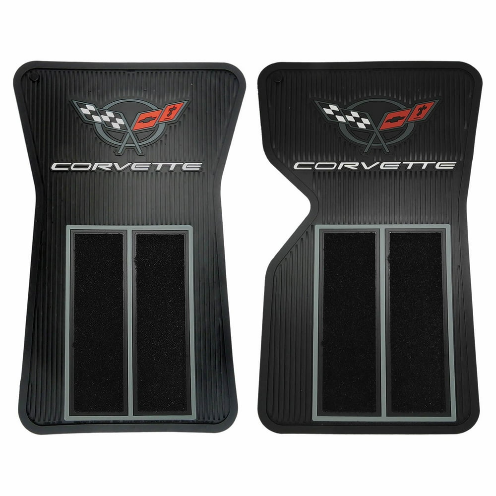 Custom Semi Carpeted Rubber Floor Mats Set for Chevy Chevrolet Corvette