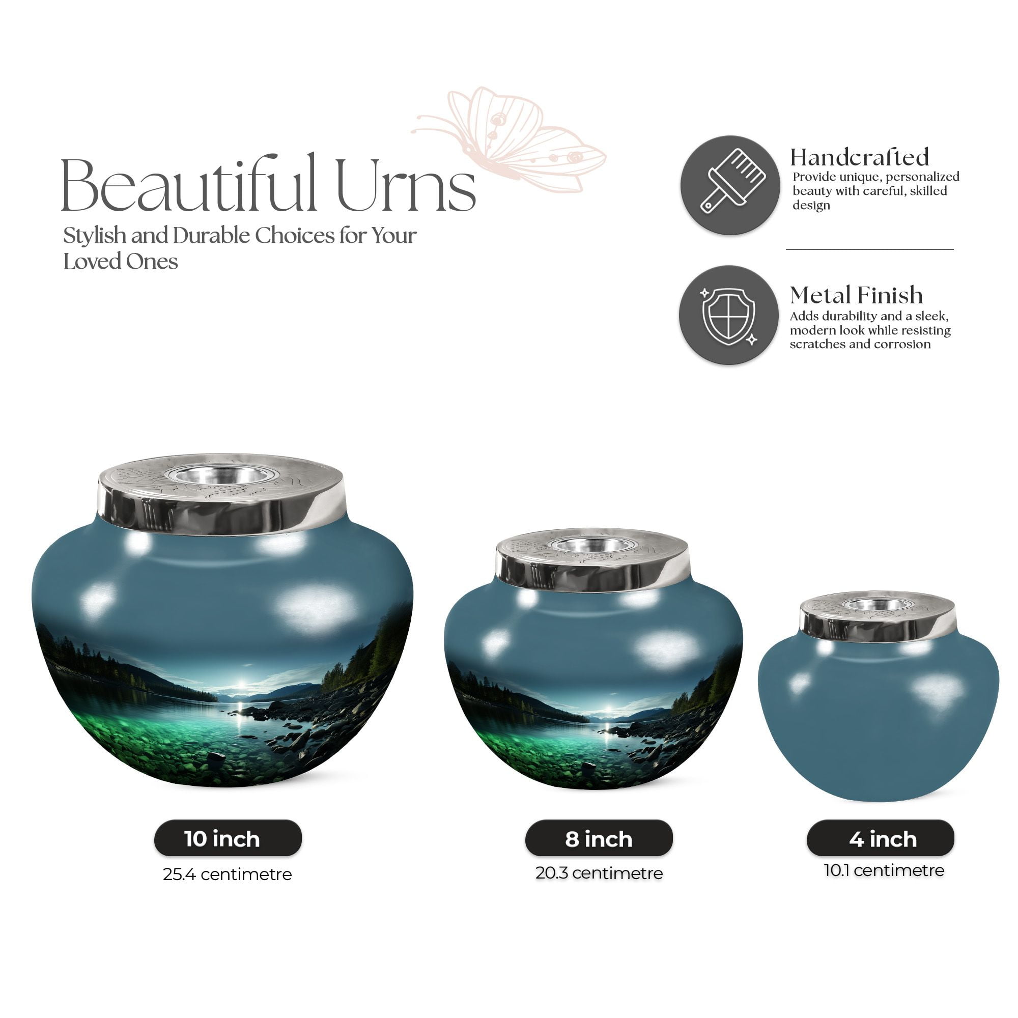 KARYLIZ Mountains Cremation Urn - Unique Urns For Ashes - Burial Urns For Human Ashes (Size - 10 INCH)