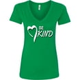 thumbnail image 3 of Inktastic Be Kind with Heart Ribbon in White Text Women's V-Neck T-Shirt, 3 of 5