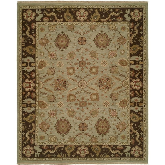 Kalaty Soumak Area Rug SU-266 Lblbrn Rings Scrolls 2' 6" x 10' Rectangle