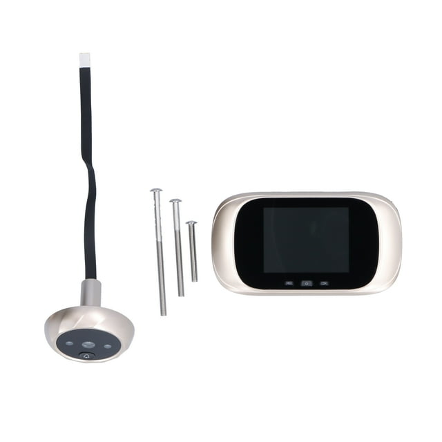 Timbre digital con cámara y visor LCD de 2,8 pulgadas con visión nocturna infrarroja para seguridad del hogar (dorado)