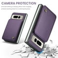 thumbnail image 6 of SaniMore for Google Pixel Fold Wallet Case, RFID Blocking PU Leather Kickstand Credit Slots Flip Folio Protective Case, Double Magnetic Clasp Durable Shockproof Cover for Google Pixel Fold, Purple, 6 of 7