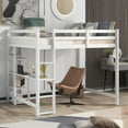 thumbnail image 2 of Cosymart Full Size Loft Bed with Built-in Desk and Shelves,White, 2 of 9