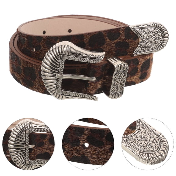 STOBOK Fashion Belt Women Vintage Belt in Coffee with 1 Pcs Decorative for Wedding and Party