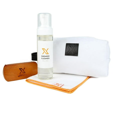 X Fresh + Clean Sneaker Cleaner Starter Kit - Sneaker Cleaner, Microfiber Cloth, All-Purpose Cleaning Brush, and Supply