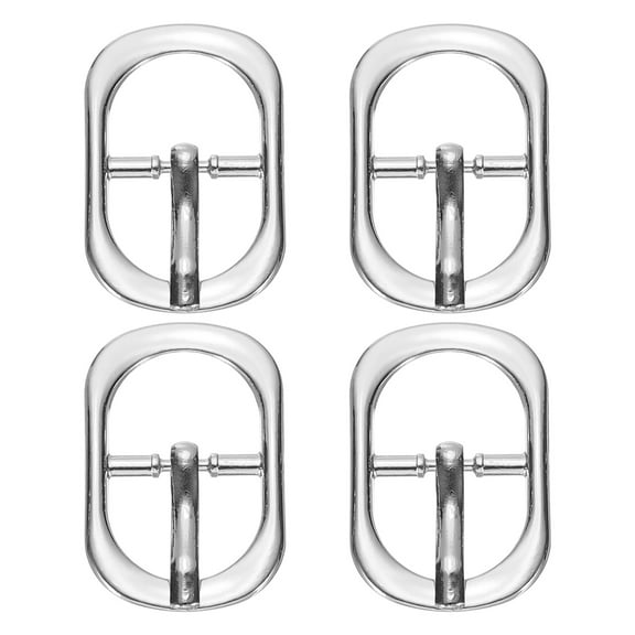 Uxcell Single Prong Buckle, 4 Pcs 0.6 Inch Adjustable Metal Roller Buckle Oval Center Bar Buckle Belt Buckles for Bags DIY Crafts Purse Straps Shoe Belts Making Accessories, Silver Tone