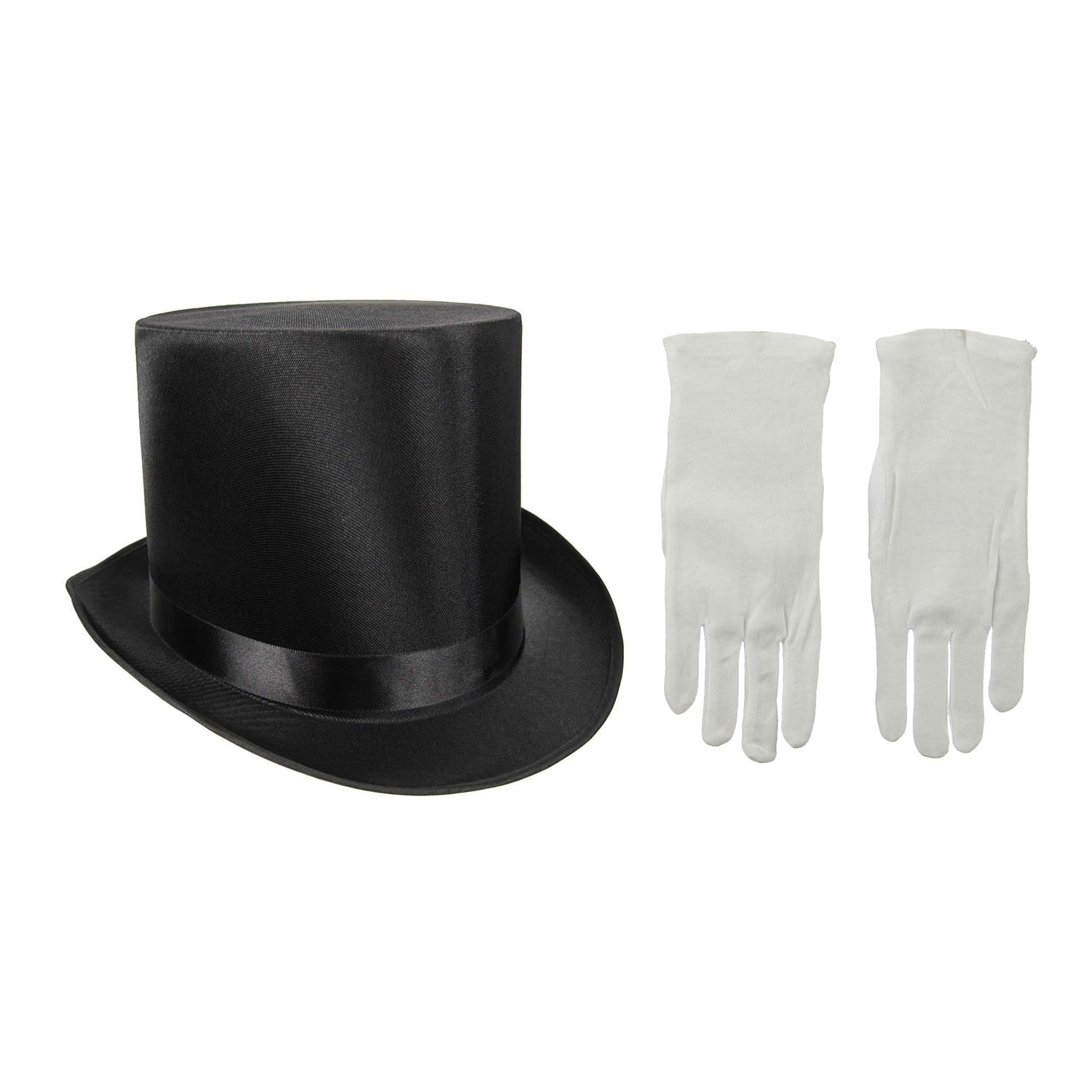 Tall Collapsible SNOWMAN BLACK MAGIC TOP HAT Cosplay Magician Costume Photo Prop 