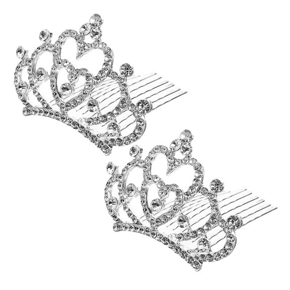 Minkissy 2Pcs Mini Alloy Crowns for Kids Dress Up, Dance Competitions, Birthday Parties, and Costume Accessories