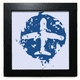 thumbnail image 1 of Diseño creativo ilustración patrón plano azul Mesa de pared con marco cuadrado negro, 1 of 4