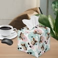 thumbnail image 2 of ZUXONGSY Corgi Square Tissue Box Covers Flower Pack of 2 Modern PU Leather Tissue Holder Decorative Holder Organizer Removable Tissue Box Cover for Children Birthday Gifts, 2 of 7
