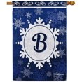 thumbnail image 1 of Welcome Winter Snowflake Monogram B Decorative House Flag Initial Letter Snow Deocr Banner for Inside and Outside 28x40 Inch Double Sided, 1 of 6