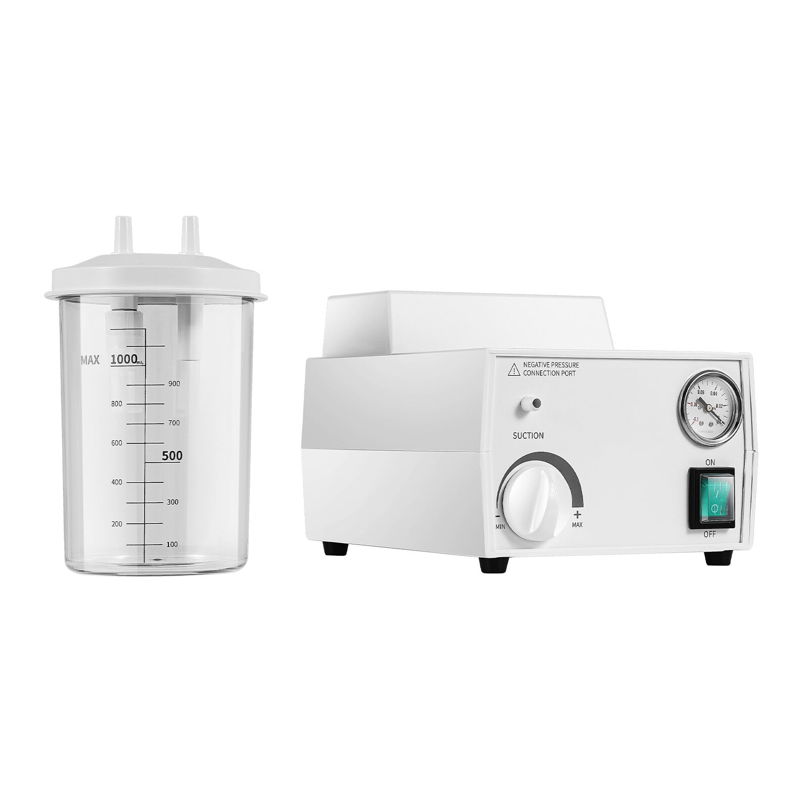 Portable Phlegm Suction Unit 11L/min 0.07MPa, Oil-Free Aspirator Machine 1000ml Removable Bottle for Home Hospital COPD Elderly Care, 110V AC