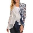 thumbnail image 3 of Sakkas Nichole summer gauze featherweight patterned versitile sheer scarf wrap - 1-Navy - One Size Regular, 3 of 5