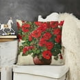 thumbnail image 2 of YINGXI Red Geranium Flower Garden Decorative Pillow Covers 1 Floral Bloom Throw Pillows Sweet Home Decor Cushion Case for Summer Outdoor Patio 22x22in, 2 of 5