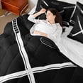 thumbnail image 4 of Castle Fairy Teens Ice Hockey Gamer Twin Bedding Sets 7-Piece,Sport Theme Bedding Comforter Set Microfiber,Black White Breathable Sheet Sets,Luxury Bedroom Decor,Reversible, 4 of 8