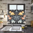 thumbnail image 4 of Yayeee Kitchen Curtains Tier Pair Light Filtering 27"x36" Rod Pocket Short Cafe Window Panel, Orange Dinosaur, 4 of 7