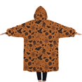 thumbnail image 2 of Oversized Wearable Blanket Hoodie,Halloween Spooky Icons Pattern Sherpa Blanket Hoodie with Super Pockets,Super Warm Fuzzy Pullover for Women & Men, 2 of 6
