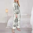 thumbnail image 4 of Kll Summer Vacation Scene Print Women'S Long Sleeve Pajamas With Pants Sleepwear Loungewear 2 Set-Medium, 4 of 9