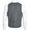 thumbnail image 3 of GFDYREE Men's Slim Fit Herringbone Tweed Suits Vest Premium Wool Blend Waistcoat, 3 of 7