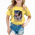 thumbnail image 5 of kpoplk Girls USA Shirts Kids 4th of July Shirts American Flag Tshirt Patriotic Top Independence Day Outfit(Yellow,5-6 Y), 5 of 5