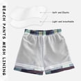 thumbnail image 3 of FORMRS Boys Swim Trunks Quick Dry Mesh Liner Boardshorts Sizes XS-XL, Cube Stripes, 3 of 7