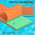 thumbnail image 5 of Magshion 18' x 6' Water Floating Mat, 3-Layer Tear-Resistant XPE Foam Water Floating Pad Lily Pad for Pool Lake River Ocean Outdoor Water Activities, Orange, 5 of 8
