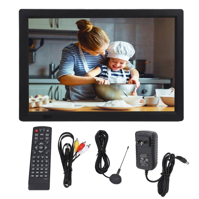 Televisión LED Multifuncional Portátil MKV/MOV/AVI/WMV/MP4/FLV/MPEG1-4/1080P Video en Negro