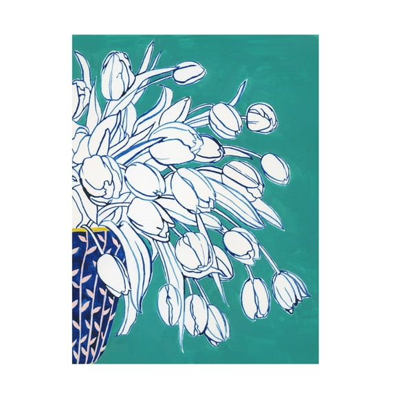 Trademark Fine Art Grace Popp Turquoise Tulip Bouquet II Canvas Wall Art