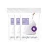 simplehuman Code K Custom Fit Drawstring Trash Bags in Dispenser Packs, 60 Count, 35-45 Liter / 9.3-12 Gallon, White