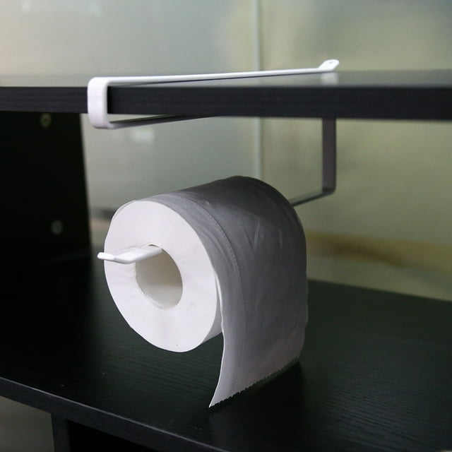 Paper Towel Holder Under Cabinet, Stainless Metal Kitchen Storage Organizer Towel Rack Hanging Design for Toilet
