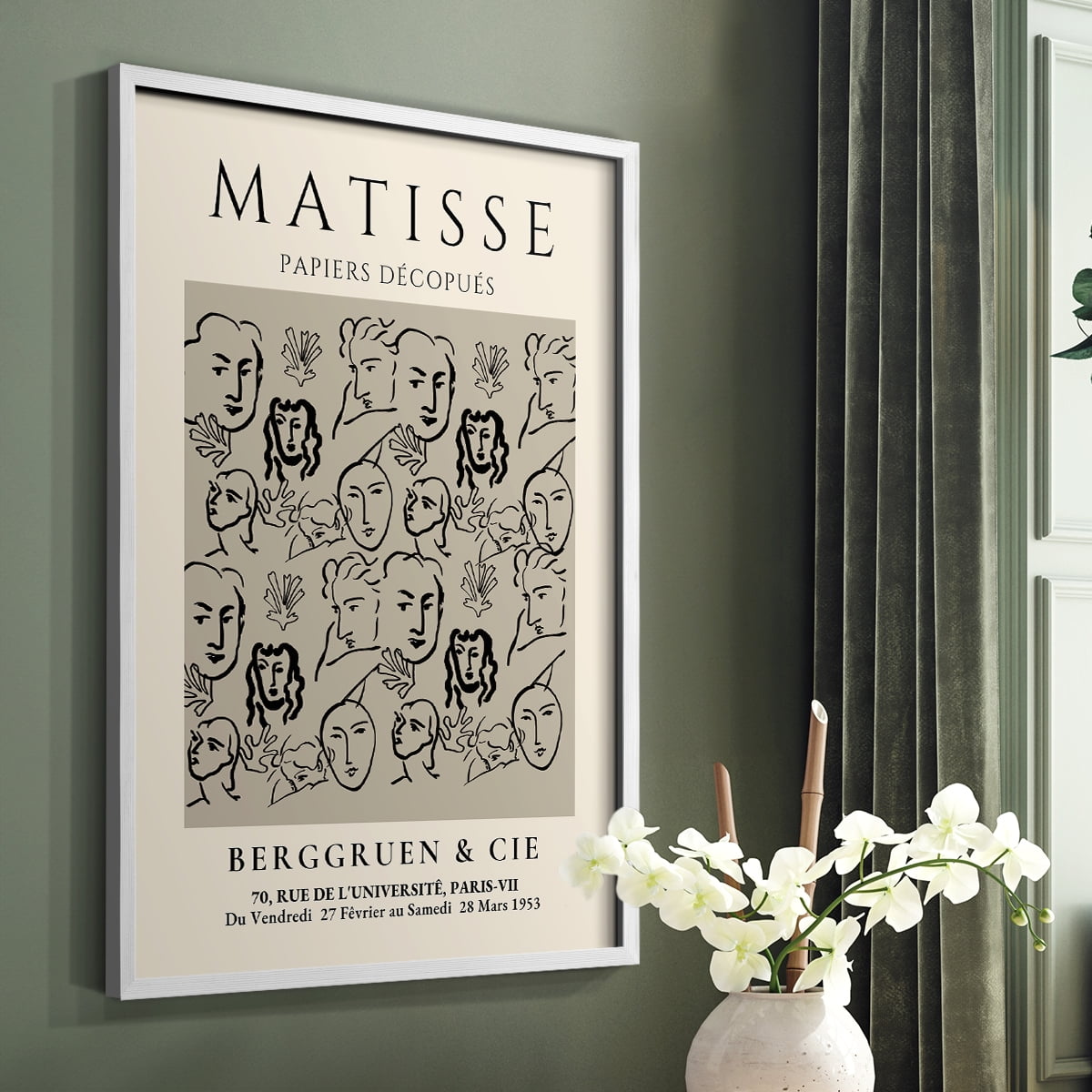 Matisse CLXVI Framed Print in White Solid Wood 8 x 10 Framed Print