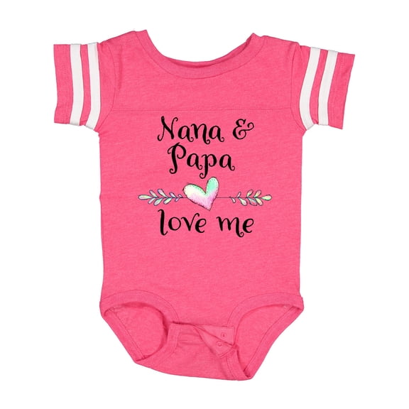 Inktastic Nana and Papa Love Me Heart Grandchild Boys or Girls Baby Bodysuit