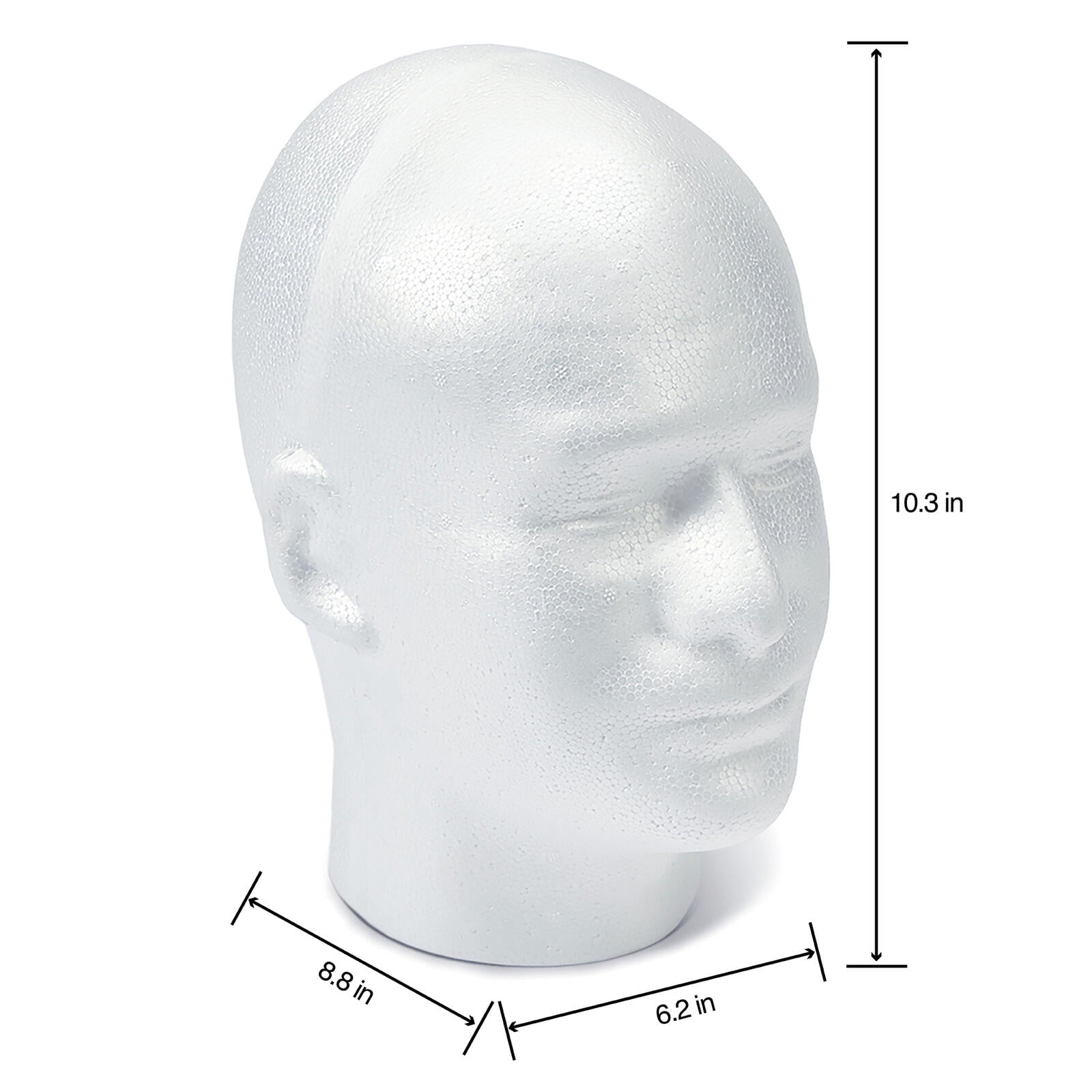 FloraCraft SmoothFōM Male Head 6.2 inch x 8.8 inch x 10.3 inch White