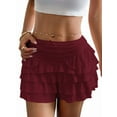 thumbnail image 2 of Flowy Skirts for Women Ruffle Bow-Knot Skorts Mini Skirts High Waisted Teen Gilrs Tennis Skort Summer Skirts Wine Red XL, 2 of 8