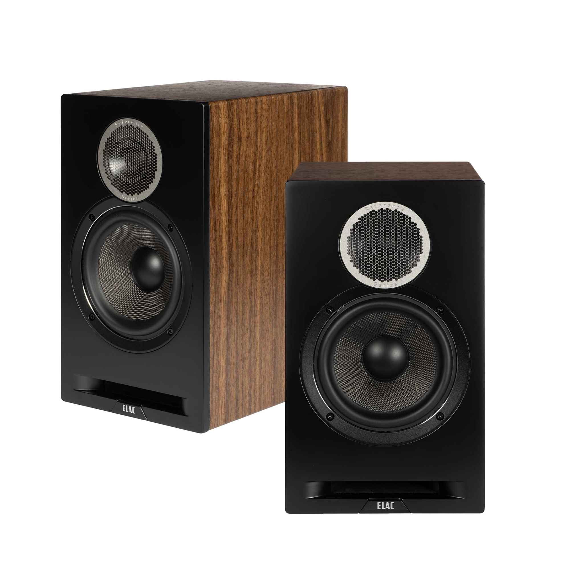 Elac DBR62-BK - Debut Reference 6.5" Bookshelf Speakers - Black, Pair and Elac PS500-BK - Varro Premium 15" 500 Watt Powered Subwoofer with Auto-EQ