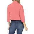 thumbnail image 4 of XINSDOAKK Womens Blazer Women's Relaxed Scuba Knit Stretch Blazer with Scrunch Sleeves (Watermelon Red,L), 4 of 6