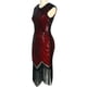 thumbnail image 2 of Vestido vintage de mujer de 1920 con lentejuelas y borlas de cuentas, vestido de banquete ligero de lujo para fiesta de cóctel y noche, 2 of 6