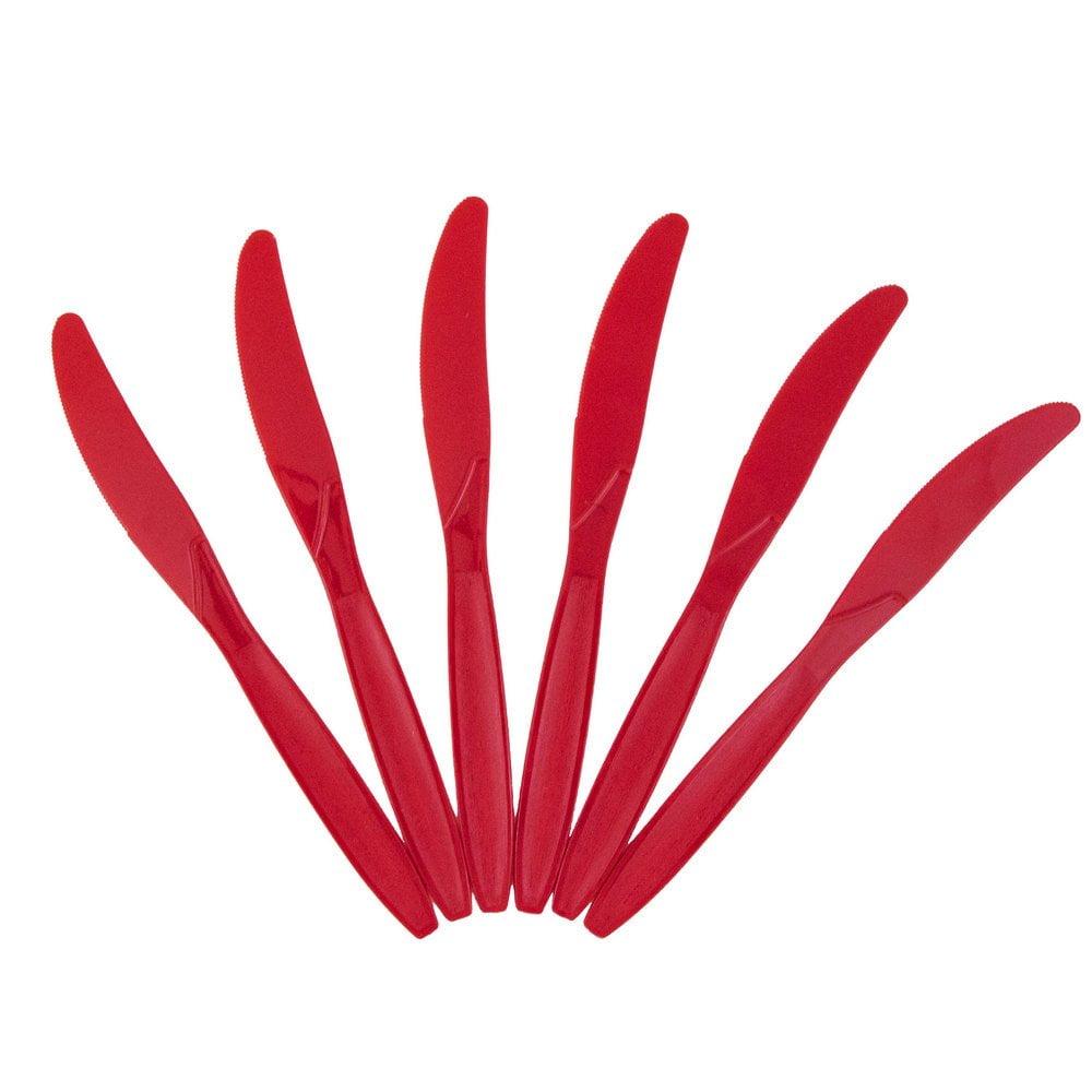 JAM Plastic Knives, Red, 100 Disposable Knives/Box - Walmart.com
