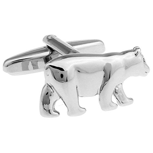 Stock Broker Brother Walk Bear Cuff Links Silver Cufflinks (Silver)