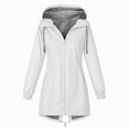 thumbnail image 4 of Towmus Womens Rain Jacket With Hood Plus Size Raincoat Zip Up Ski-Wear Trench Coat Long with Hood Windproof Lightweight Outdoor Windbreaker, 4 of 7
