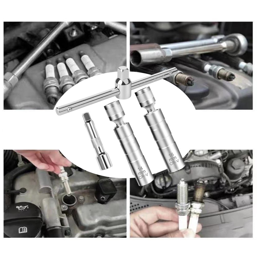 14mm 16mm Spark Wrench Set with Sliding T Handle for Car Motorcycle
