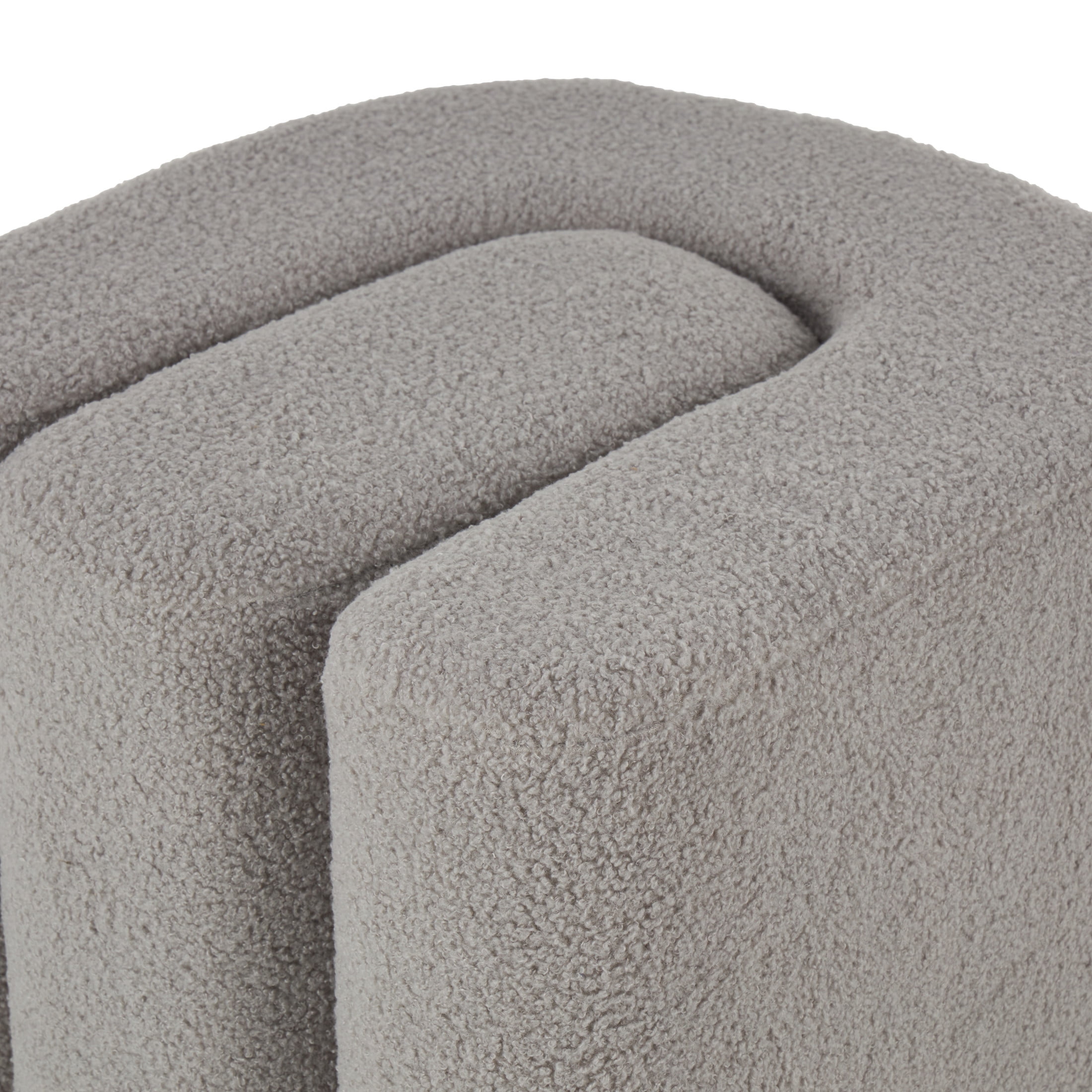 DecMode 18" x 18" Gray Polyester S- Shaped Ottoman with Connected Arches, 1-Piece