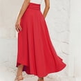 thumbnail image 4 of Npasoilc Skirts for Women High Waisted Bandage Lace-Up Flared A-Line Casaul Loose Pleated Flowy Hem Maxi Skirt, 4 of 4
