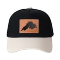 thumbnail image 5 of Upper Peninsula of Michigan Leather Patch Embroidered Color Block Trucker Hat Unisex Adjustable Cotton Breathable Fashion Cap for Travel Daily Wear, 5 of 11