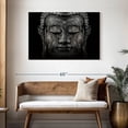 thumbnail image 3 of Elephant Stock Grunge Black Buddha Wall Art - Horizontal Canvas Wall Art - Living Room Wall Decor - Photography Religion And Spirituality Canvas - Black And Gray Decor - 45" x 30", 3 of 8