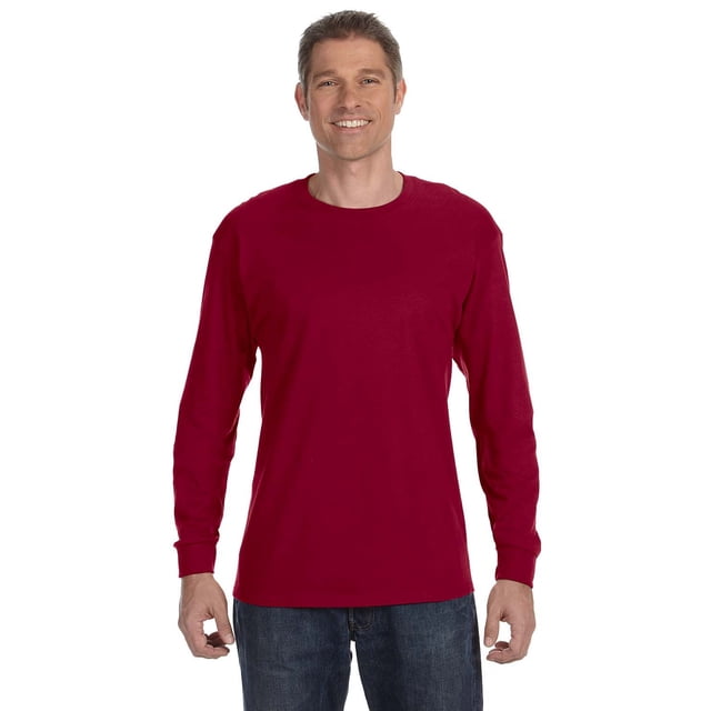 Gildan T-Shirt Homme à Manches Longues en Coton Lourd 5.3 oz. Rouge Cardinal TG