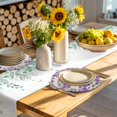 thumbnail image 4 of Purple Flowers Round 13 Inch Placemats Set of 4, Butterfly Spring Floral Rustic Farmhouse HeatResistant Non Slip Place Mats for Dining Table, Wipeable Braided Kitchen Table Mats for Housewarming, 4 of 9