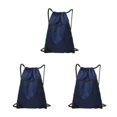 thumbnail image 1 of VONKY Portable Nylon Drawstring Bag Sack Beach Gym Backpack Shoes Bags Convenient and Versatile Dark Blue 3Set, 1 of 6