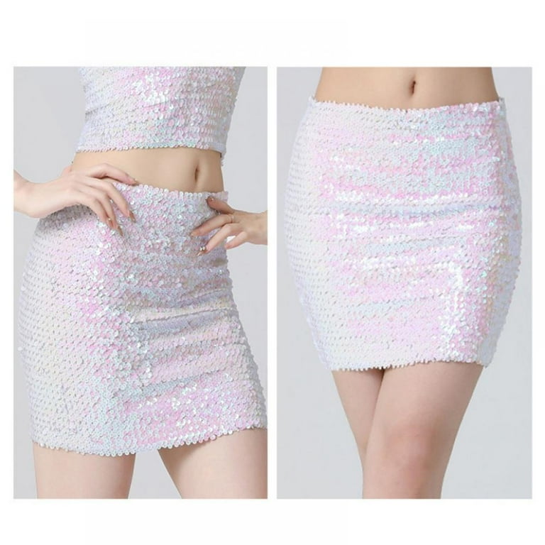 Pink sequin pencil hot sale skirt