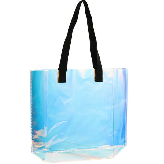 PVC Holographic Tote Bag for Work Beach Sports Game 1 Set Casual Shopping Gift Bag